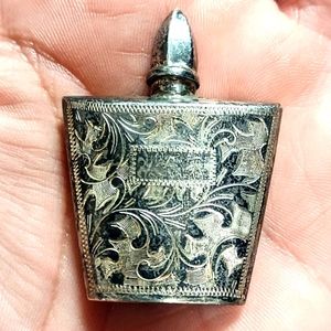 Vintage Antique Engraved Sterling 950 Silver Perfume Bottle